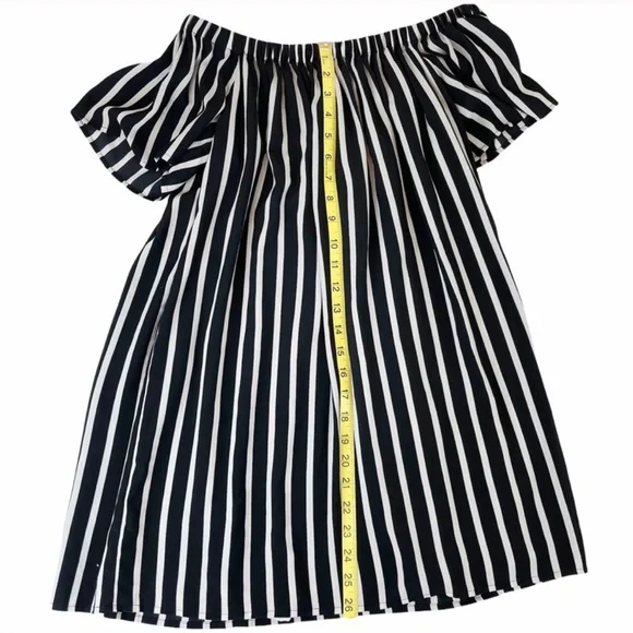 French Connection Vertical Stripe Off the Shoulder Tunic Top and/or Mini Dress - Picture 7 of 8
